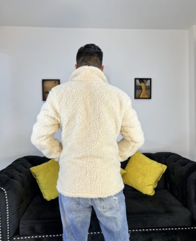 Chaqueta  jean negra hombre cuello en ovejero (copia)