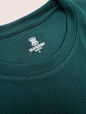 Camiseta Textura hombre  verde botella - Imagen 2