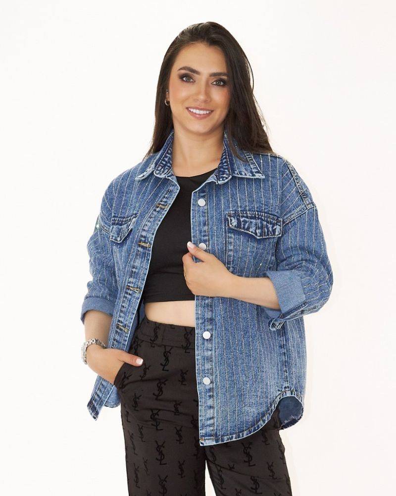 Sobrecamisa Jean con Brillo para Mujer - DUHERSH