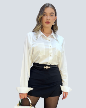 Falda Short Negro Manuela DUHERSH - Imagen 2