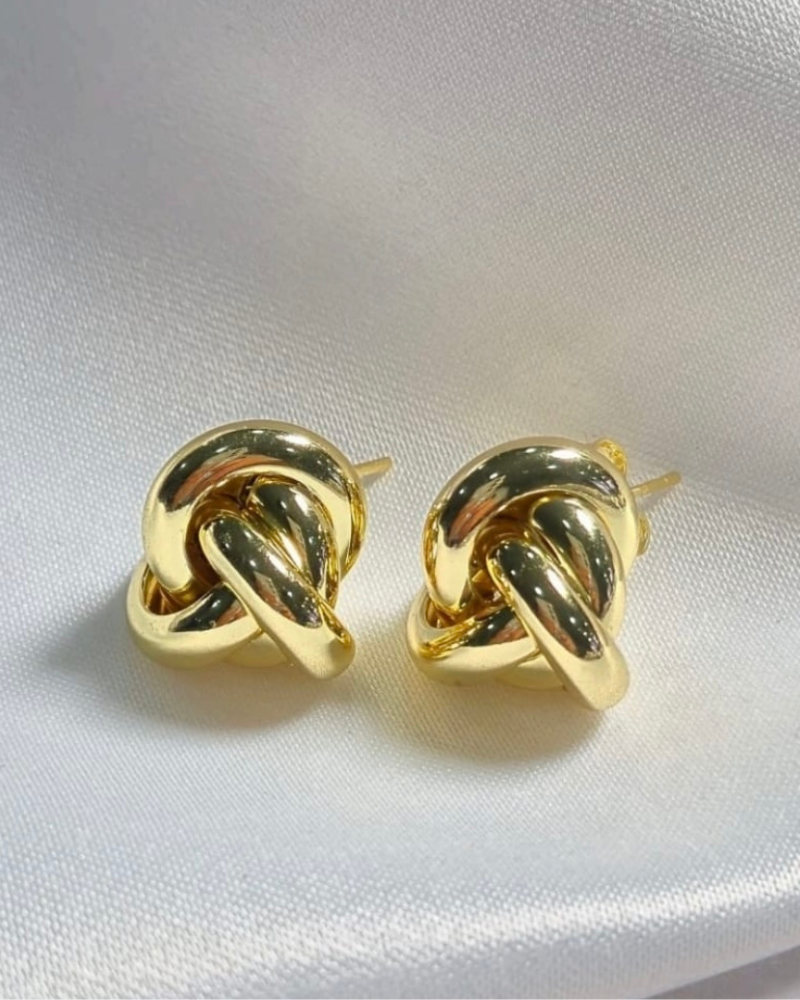 Aretes DUHERSH Nudo Dorado – En Rodio