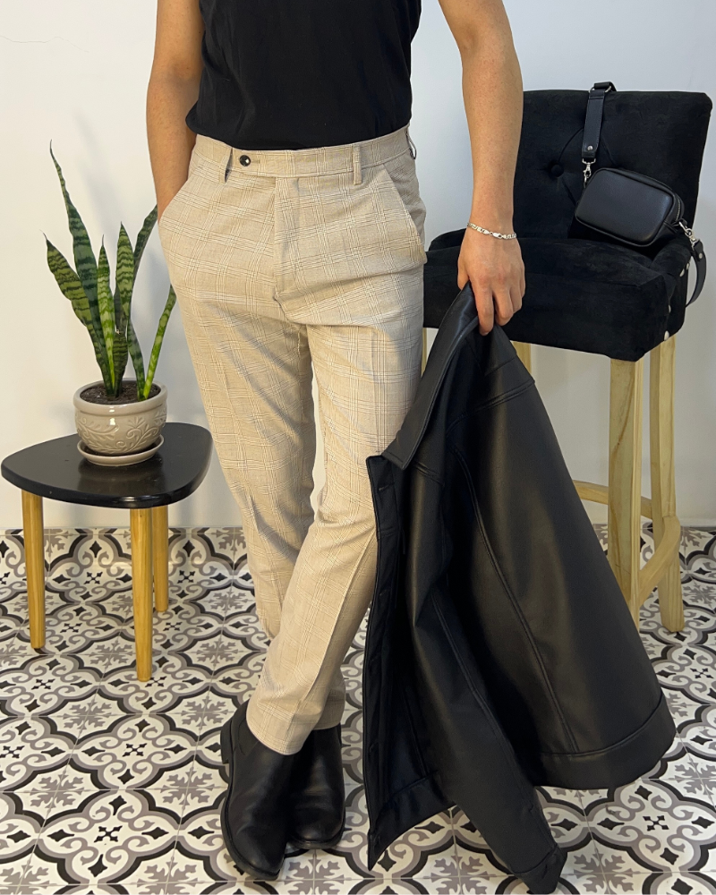 Pantalón DUHERSH Clásico – Corte Sastre Beige