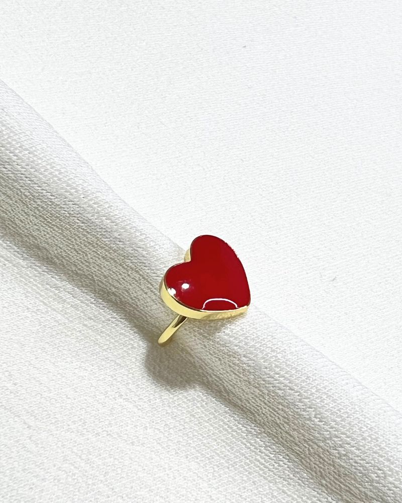 Earcuff Corazón Rojo