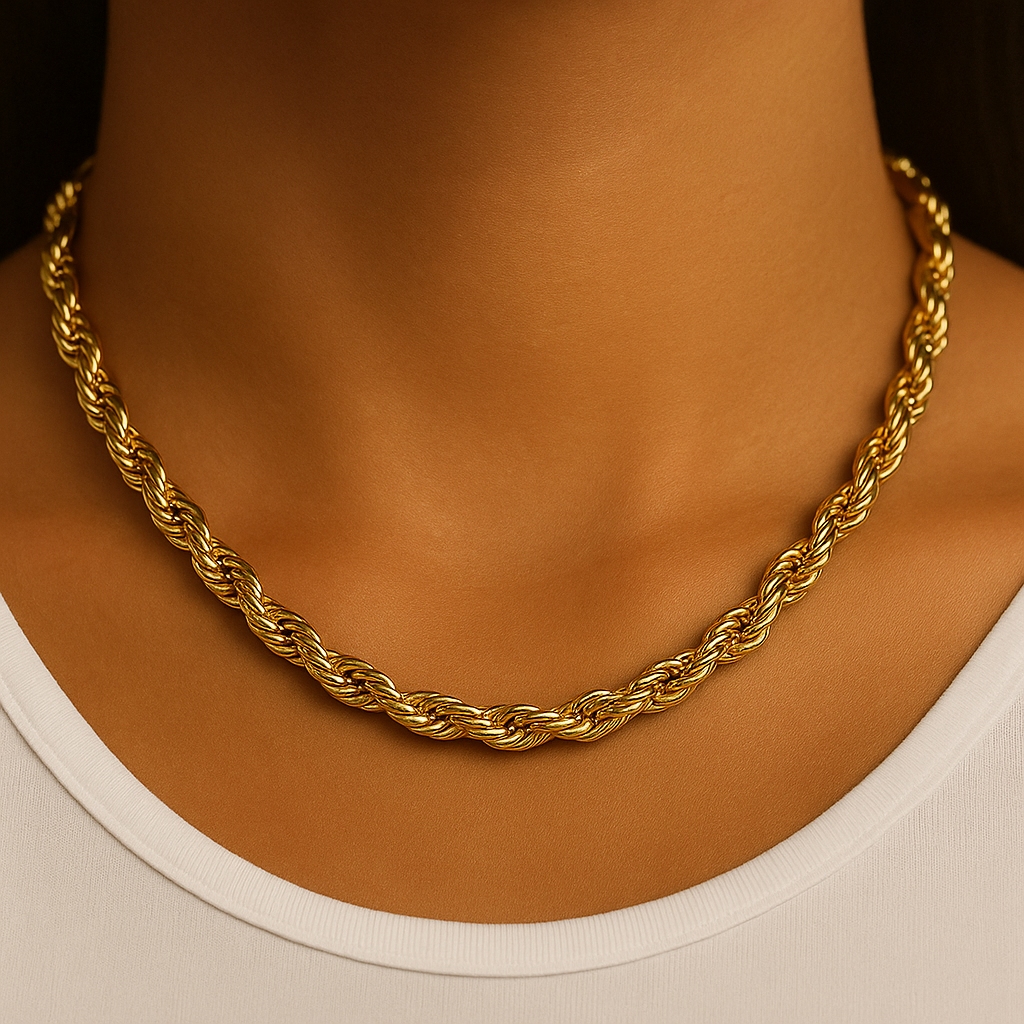 Collar dorado trenzado