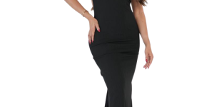 Vestido Largo Escote Bardot con Espalda Descubierta