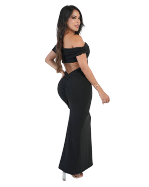 Vestido Largo Escote Bardot con Espalda Descubierta - Imagen 2