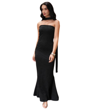 Vestido Largo Strapless con Lazo Posterior - Imagen 3