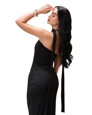 Vestido Largo Strapless con Lazo Posterior - Imagen 4